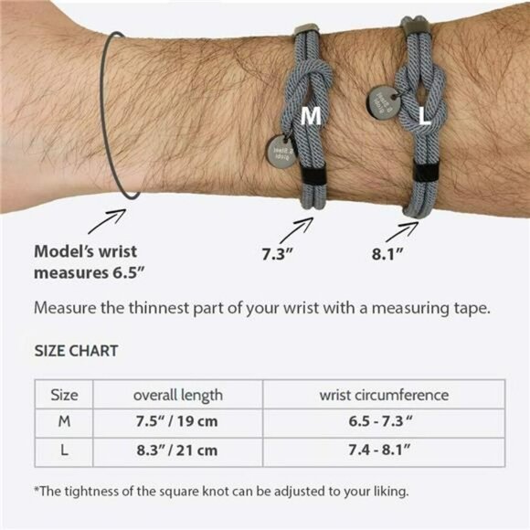 Paracord Rope Bracelet Mens Womens Nautical Cuff Magnetic Clasp Unisex - Picture 7 of 8